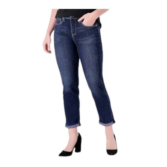 NYDJ Margot Girlfriend Jeans with Printed Cuff 10 - Picture 1 of 5